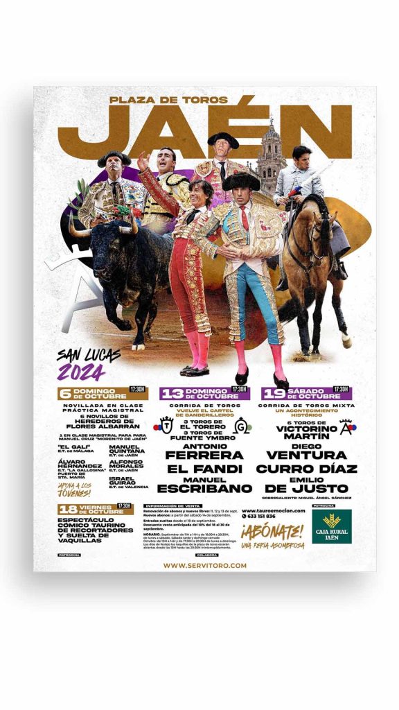 Cartel taurino Feria de San Lucas en Jaén