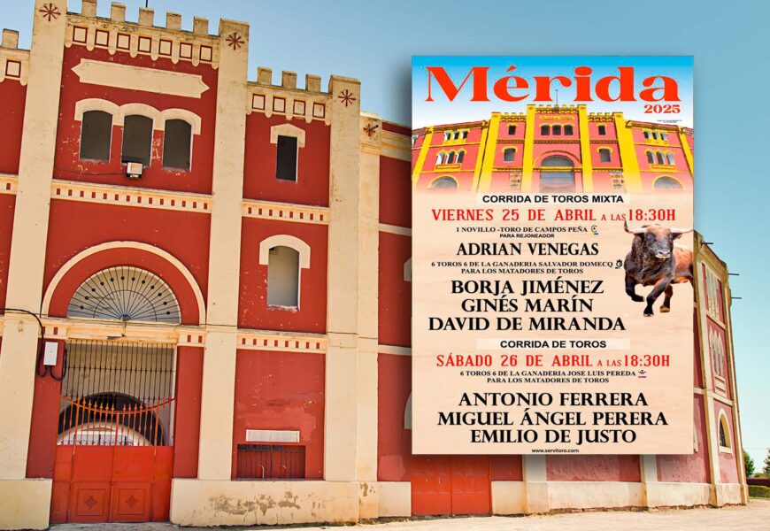 Plaza de toros de Mérida, 2 festejos taurinos en 2025