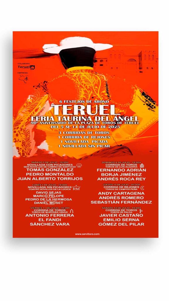 Cartel toros Teruel - La feria del Ángel 2025