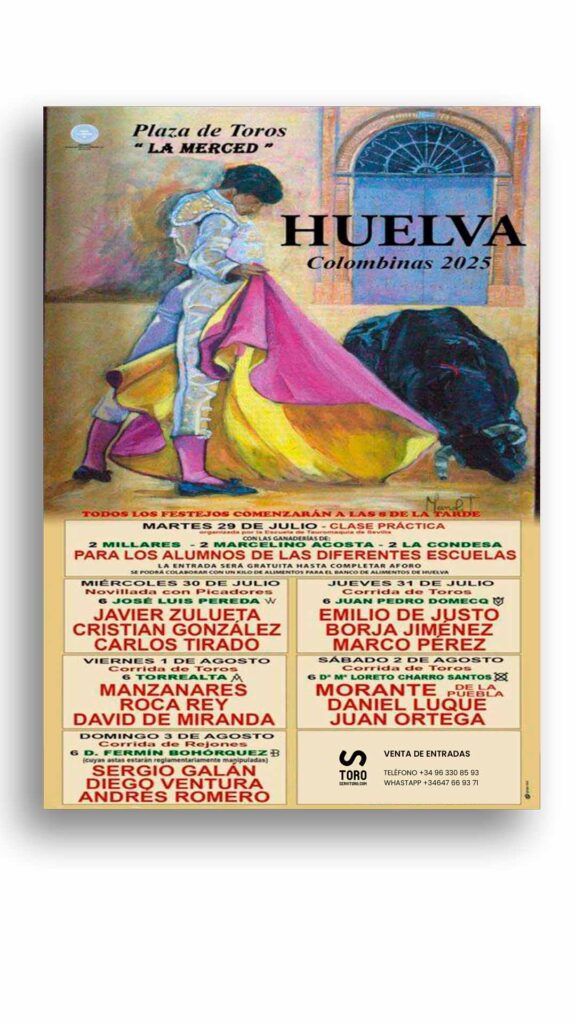 Cartel toros Huelva 2025 - Las Colombinas