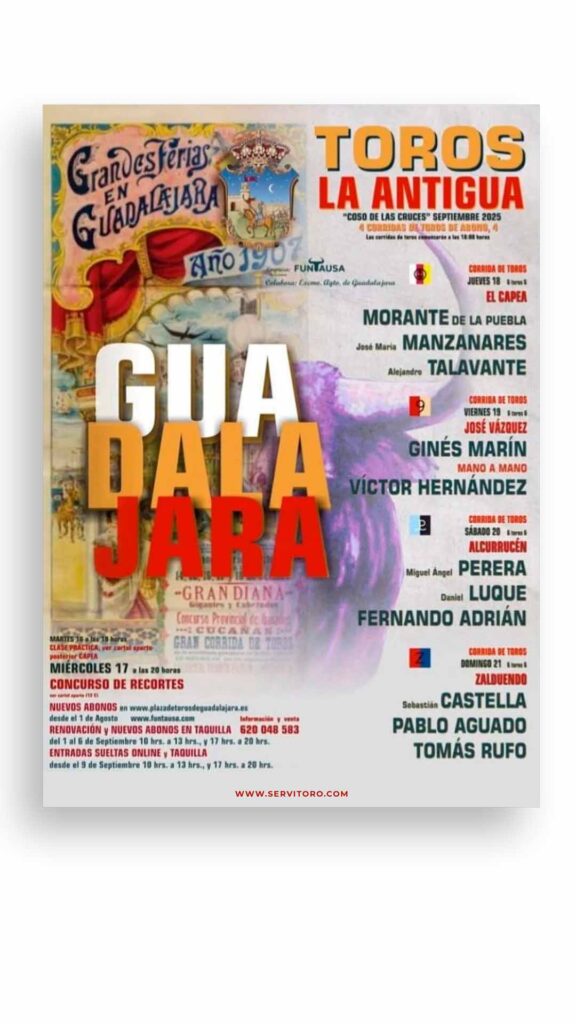 Cartel toros Guadalajara 2025 - Coso de las Cruces