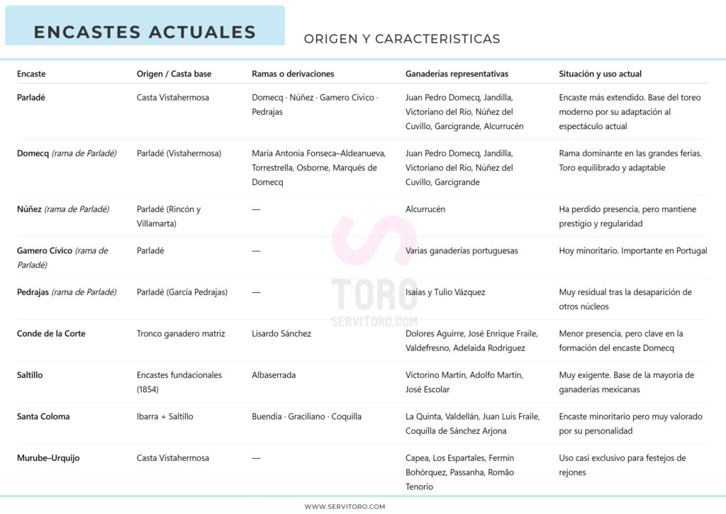 Encaste actuales 2026